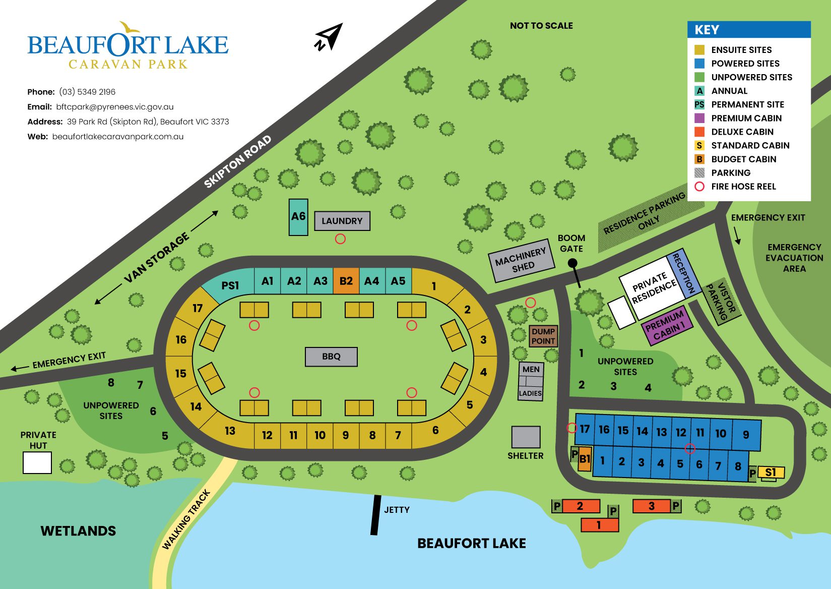 Park Map Beaufort Lake Caravan - Park Map 